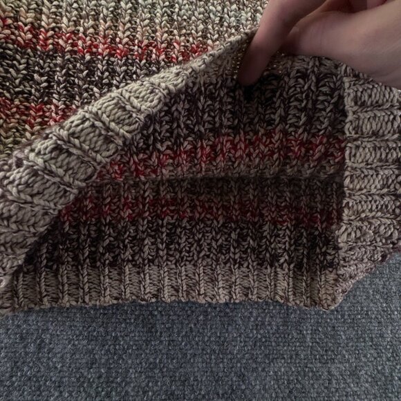 J. Crew Sweater Vest Women's Small Striped Knit Warm Beige Colorful Turtleneck - Picture 8 of 13